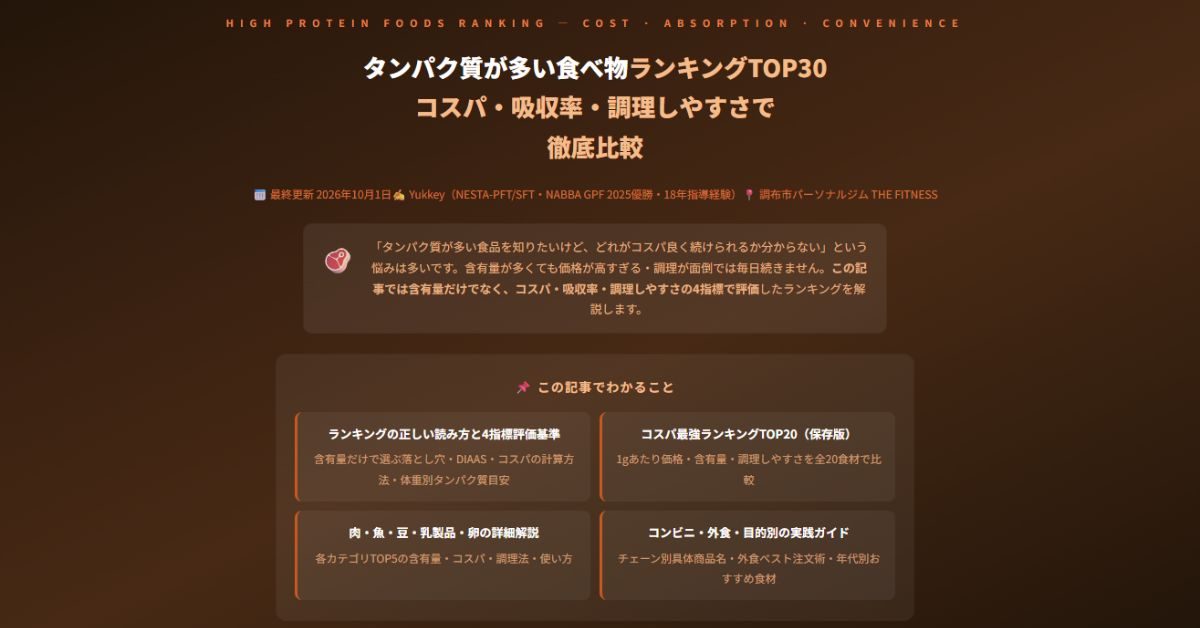 タンパク質が多い食べ物ランキングTOP30