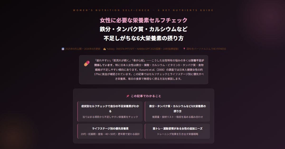 女性に必要な栄養素セルフチェック