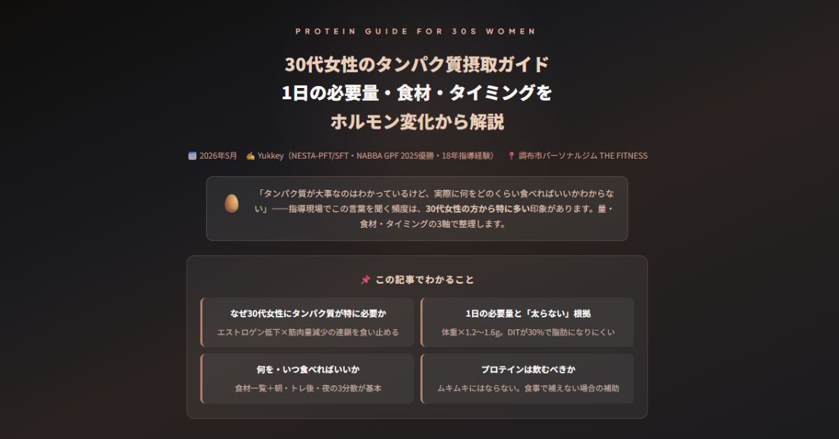 30代女性のタンパク質摂取ガイド