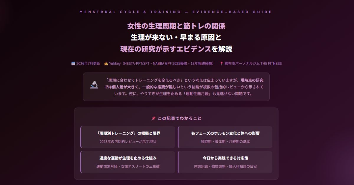女性の生理周期と筋トレの関係