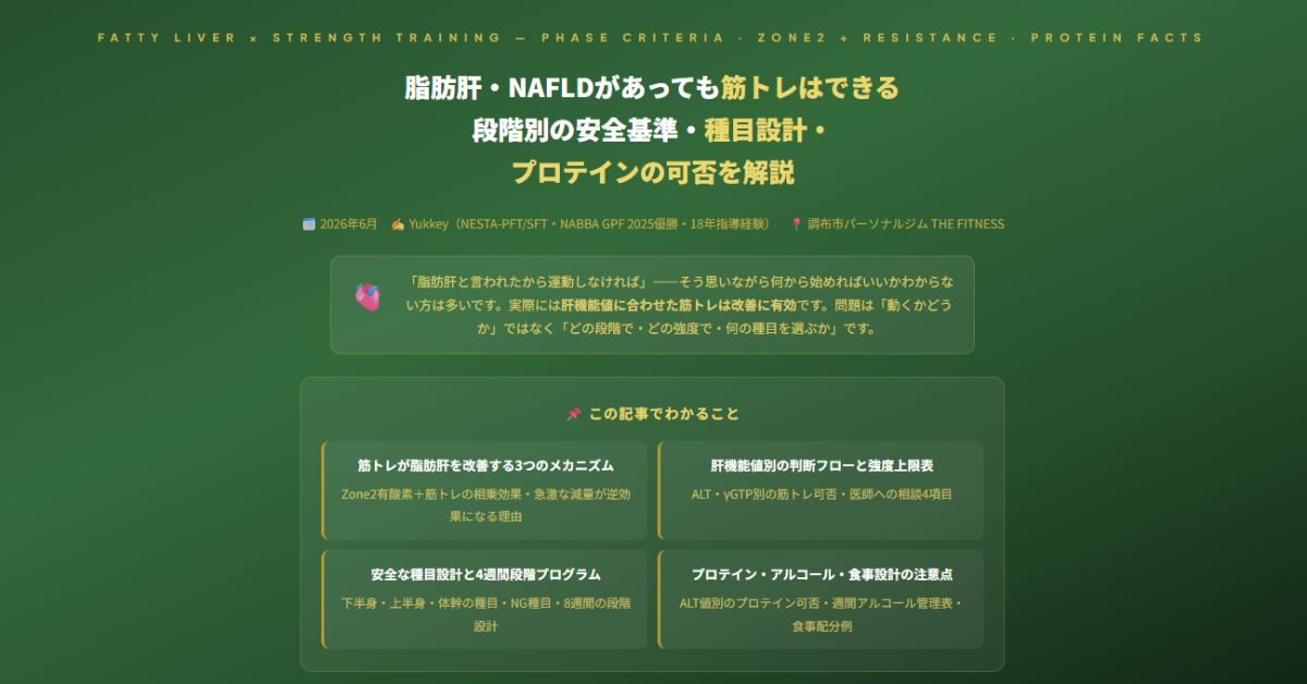 脂肪肝・NAFLDがあっても筋トレはできる