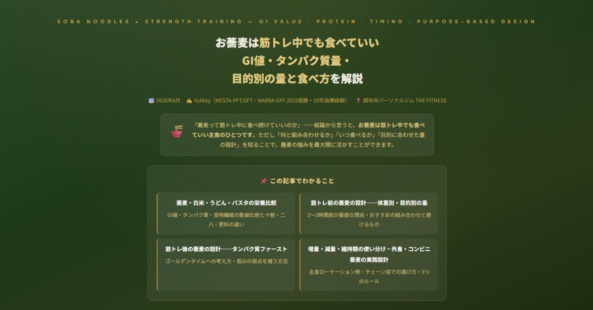 筋トレにお蕎麦