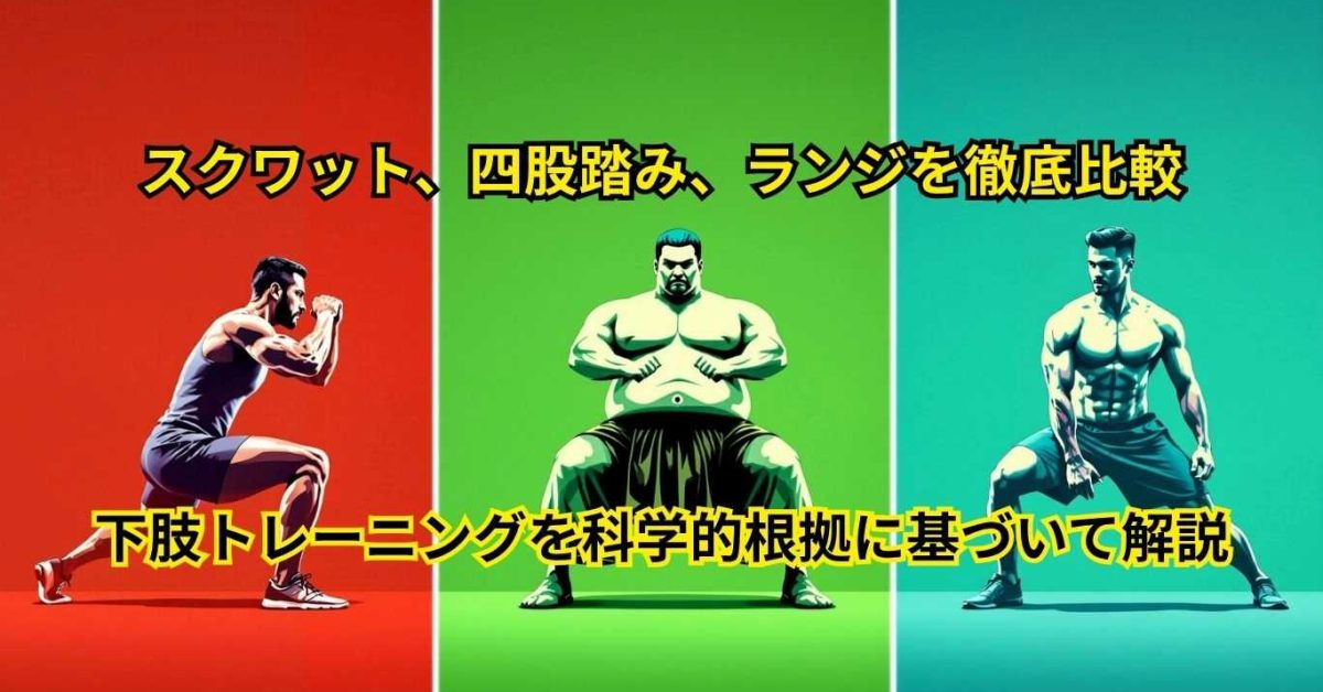 スクワット、四股踏み、ランジ
